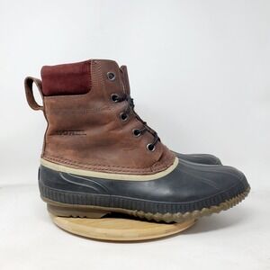Sorel Boots Men 12 Cheyanne II Brown Leather Winter Lace Up Waterproof Duck Shoe